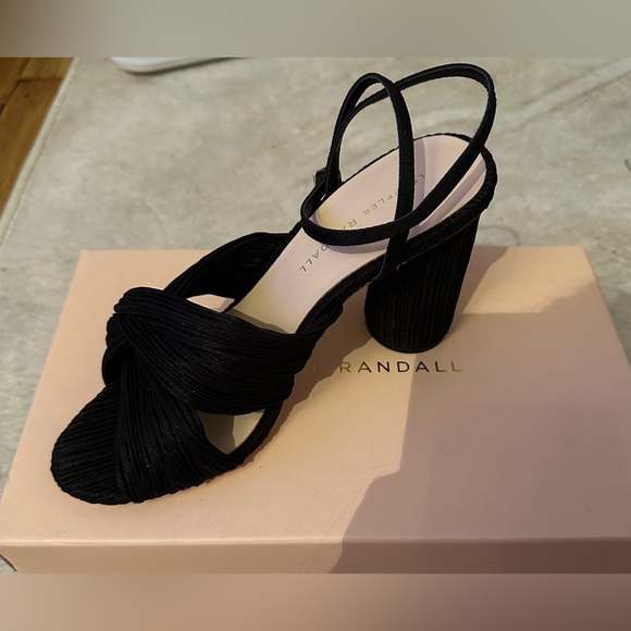 Black Loeffler Randall Reed Pleated Twisted Heel - Brand New - Picture 2 of 5